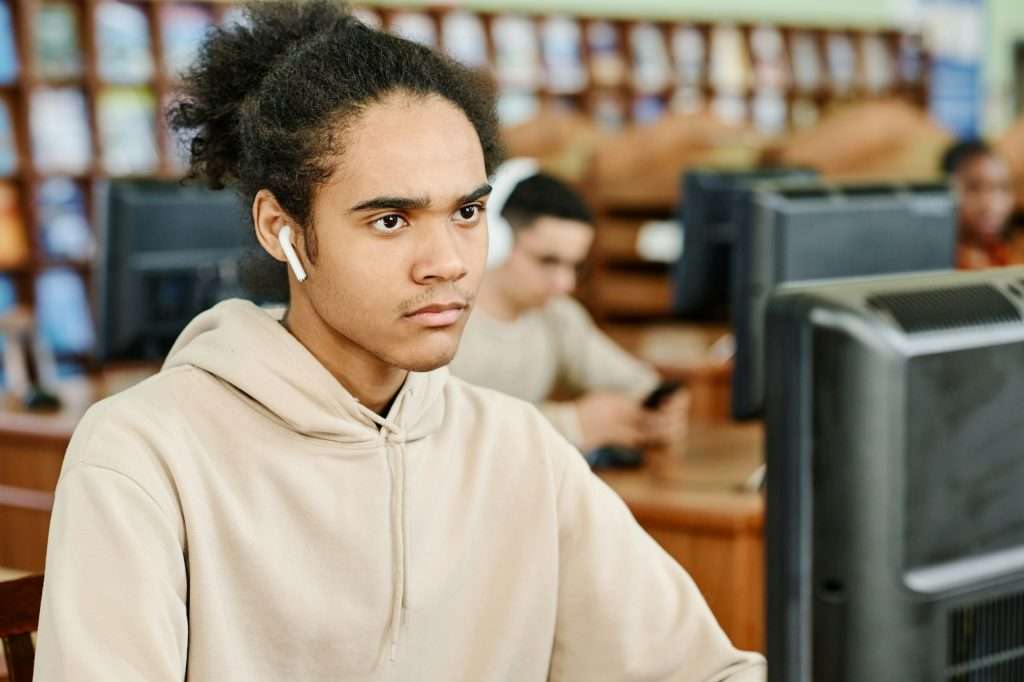 Serious Guy In Library