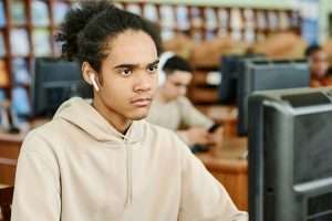 Serious Guy In Library