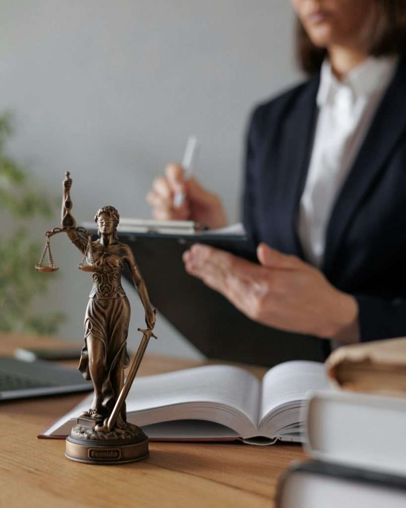 legal advice in the office or online. people have two lawyers or partners in the office and check